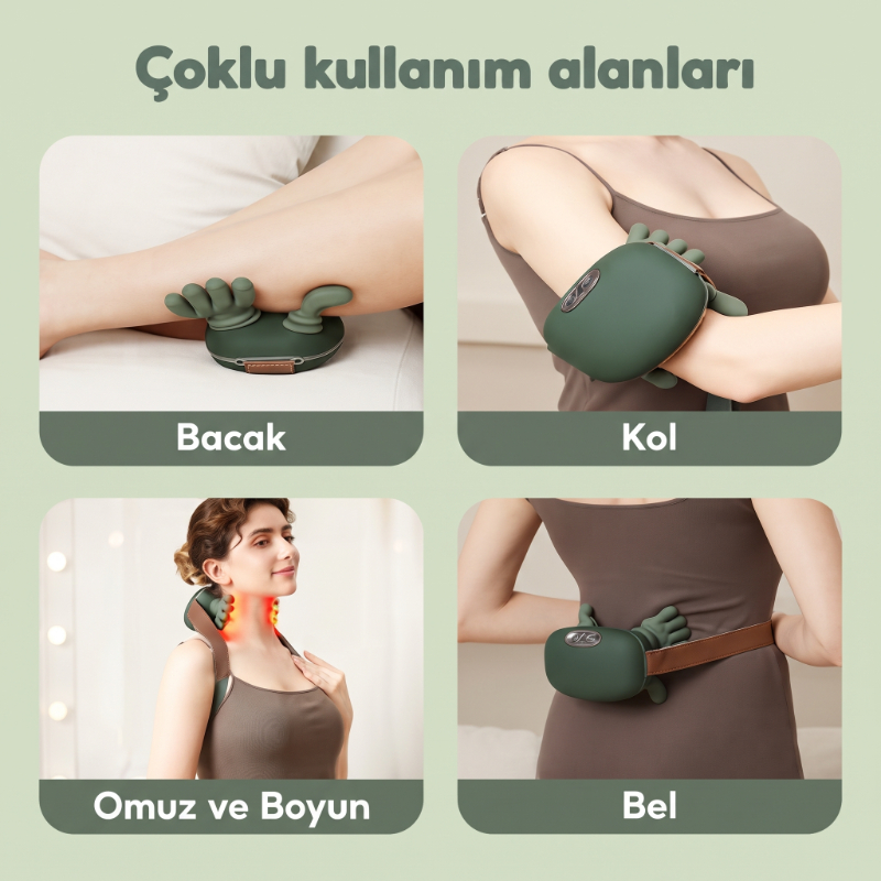 Isıtıcılı Güçlü Masaj Aleti - El Hissiyatı - Şarjlı - 3 Farklı Hız Kademesi  - 5